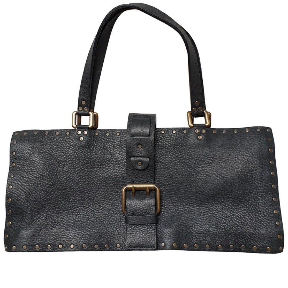 Celine black studded leather shoulder bag